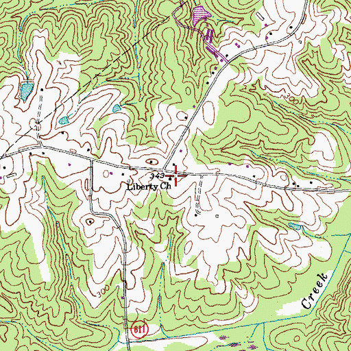 Topographic Map of Liberty Church, VA