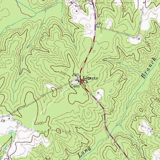 Topographic Map of Liberty Church, VA