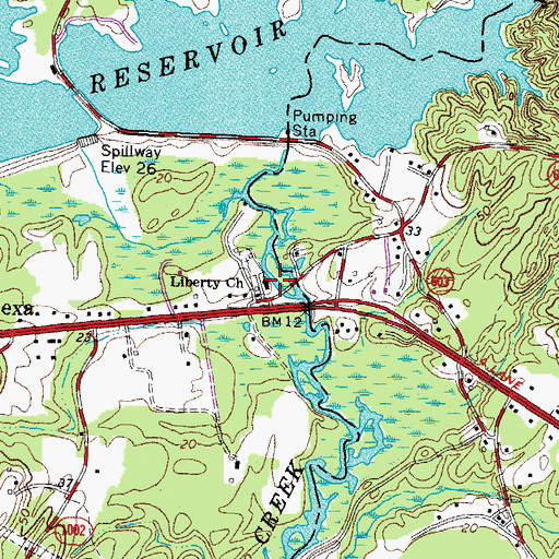 Topographic Map of Liberty Church, VA