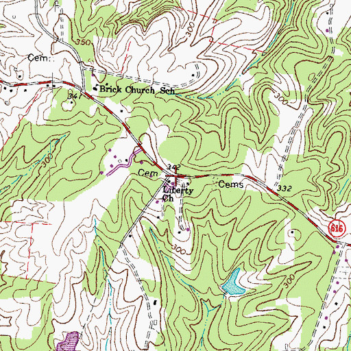 Topographic Map of Liberty Church, VA