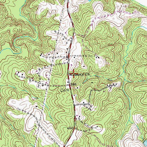 Topographic Map of Liberty Church, VA