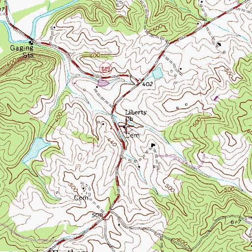 Topographic Map of Liberty Church, VA