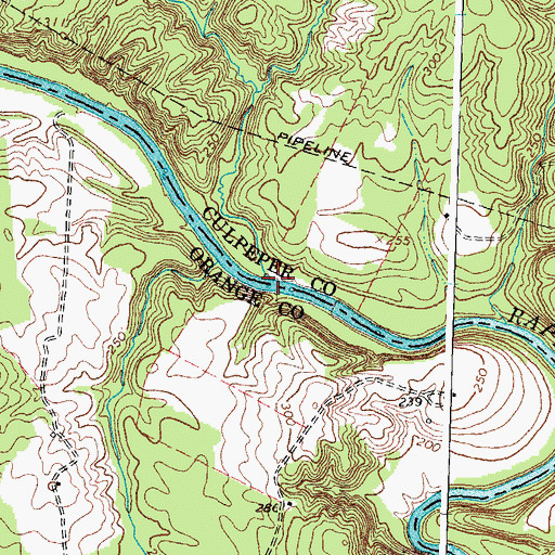 Topographic Map of Lick Branch, VA