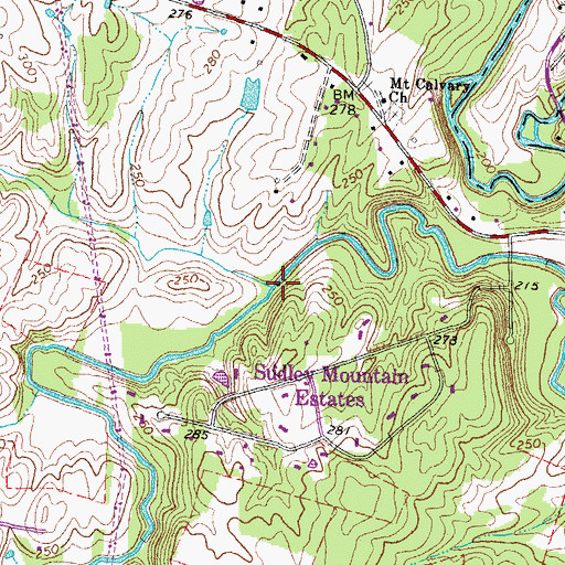 Topographic Map of Lick Branch, VA