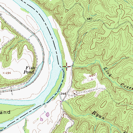 Topographic Map of Lick Creek, VA