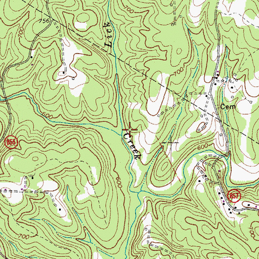 Topographic Map of Lick Fork, VA