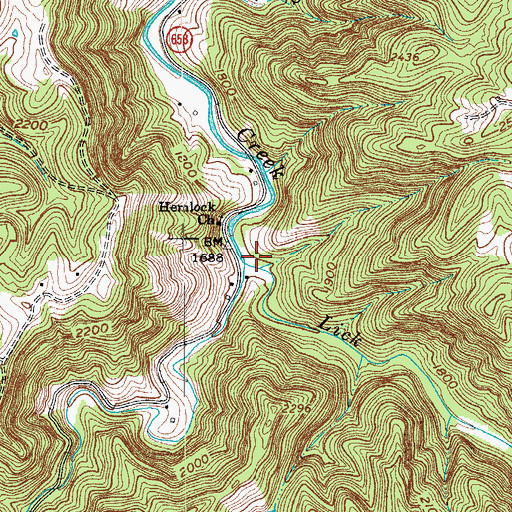 Topographic Map of Lick Fork, VA