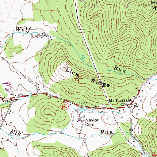 Topographic Map of Lick Ridge, VA