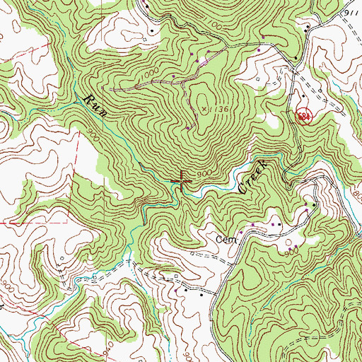 Topographic Map of Lick Run, VA