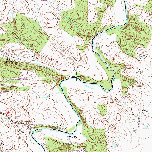 Topographic Map of Lick Run, VA
