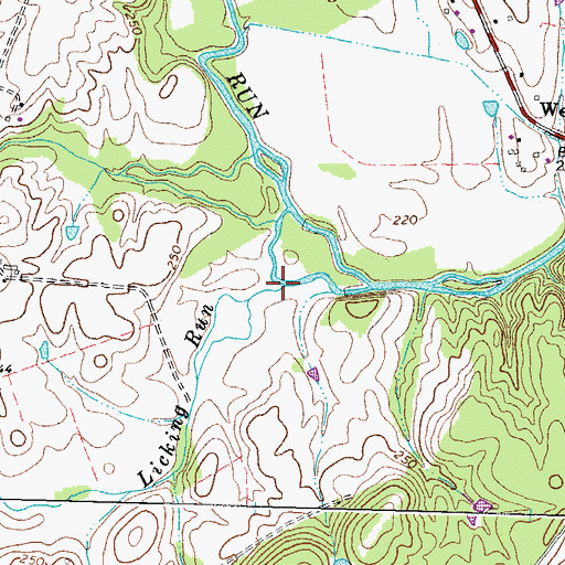 Topographic Map of Licking Run, VA