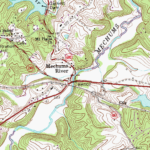 Topographic Map of Lickinghole Creek, VA