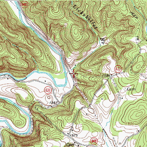 Topographic Map of Lickskillet Branch, VA
