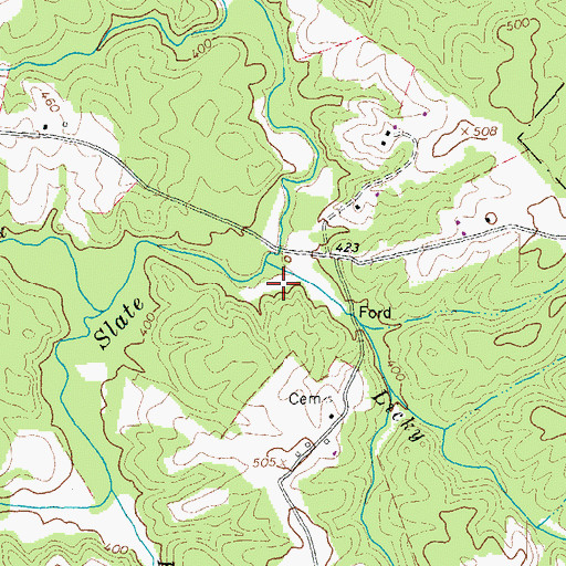 Topographic Map of Licky Branch, VA