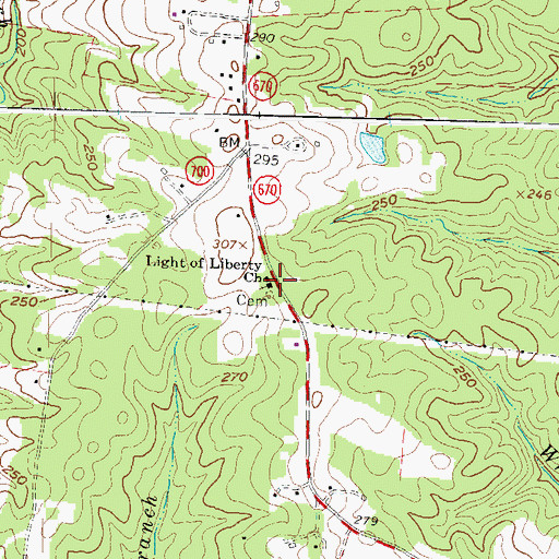 Topographic Map of Light of Liberty Church, VA