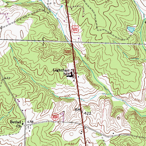 Topographic Map of Lightfoot Elementary School, VA