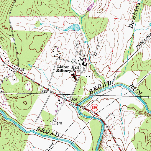 Topographic Map of Linton Hall School, VA