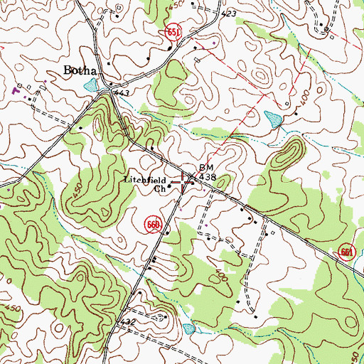 Topographic Map of Litchfield Presbyterian Church, VA