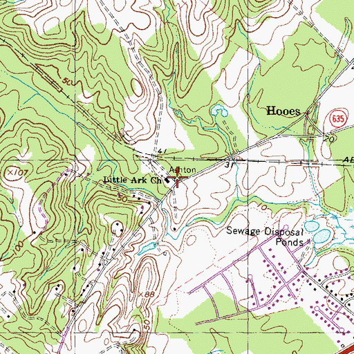 Topographic Map of Little Ark Church, VA