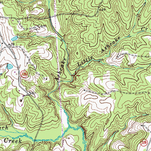 Topographic Map of Little Ashcake Creek, VA