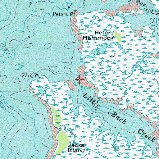 Topographic Map of Little Back Creek, VA