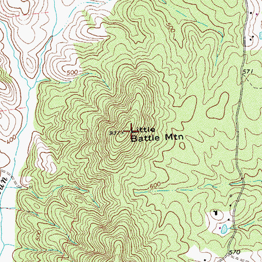Topographic Map of Little Battle Mountain, VA