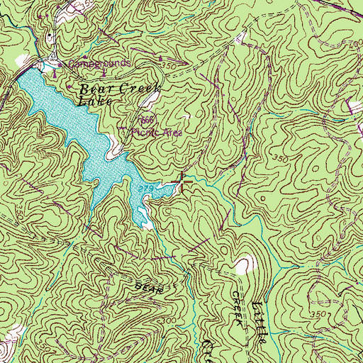 Topographic Map of Little Bear Creek, VA
