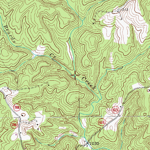 Topographic Map of Little Beards Creek, VA