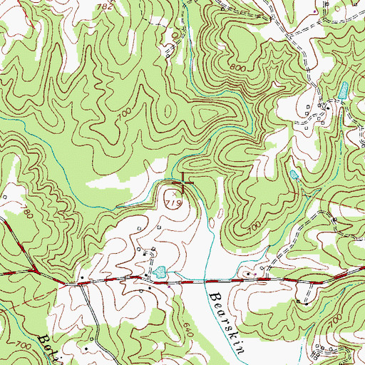 Topographic Map of Little Bearskin Creek, VA