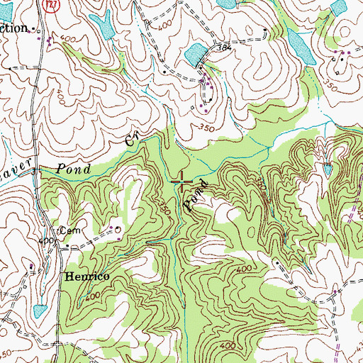 Topographic Map of Little Beaver Pond Creek, VA