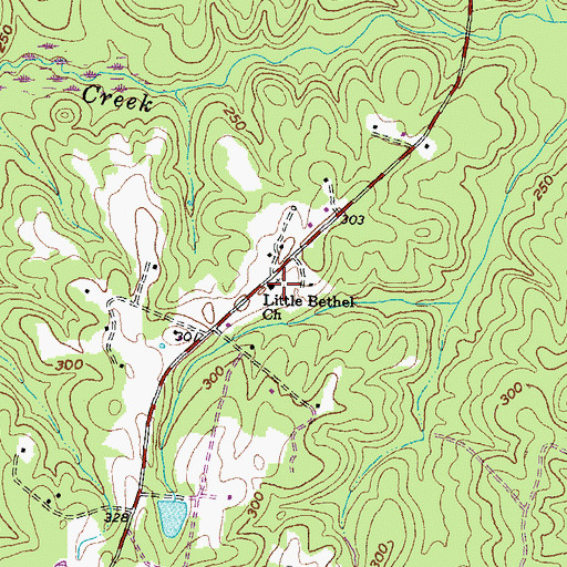 Topographic Map of Little Bethel Church, VA
