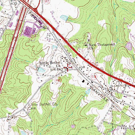 Topographic Map of Little Bethel Church, VA