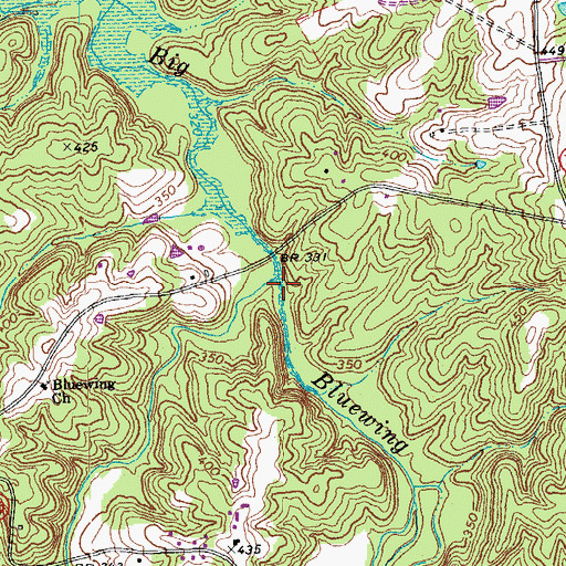 Topographic Map of Little Bluewing Creek, VA