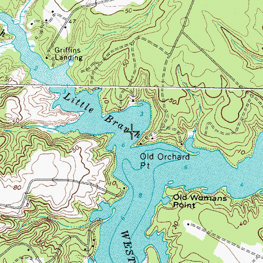 Topographic Map of Little Branch, VA