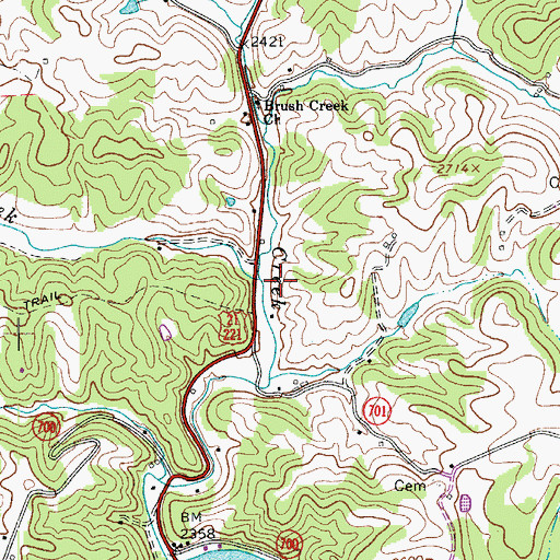 Topographic Map of Little Brush Creek, VA