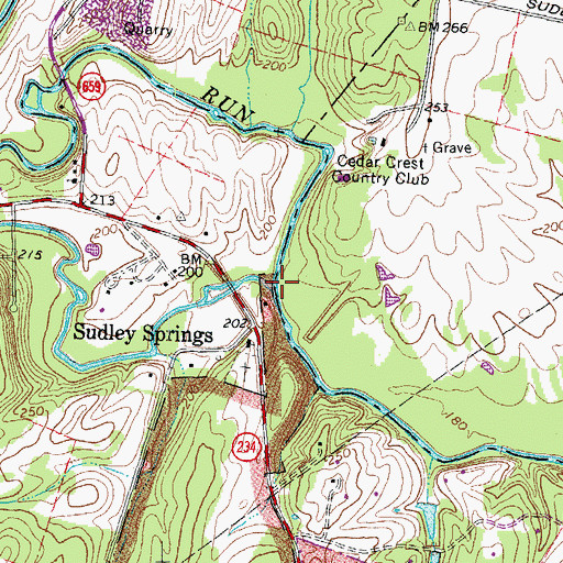 Topographic Map of Little Bull Run, VA