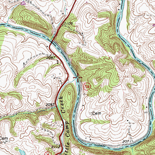Topographic Map of Little Camp Creek, VA