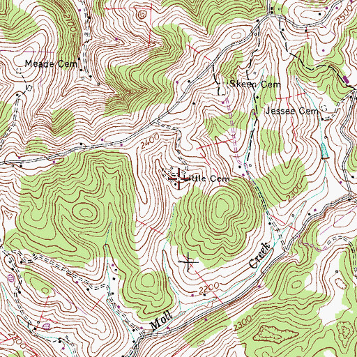 Topographic Map of Little Cemetery, VA