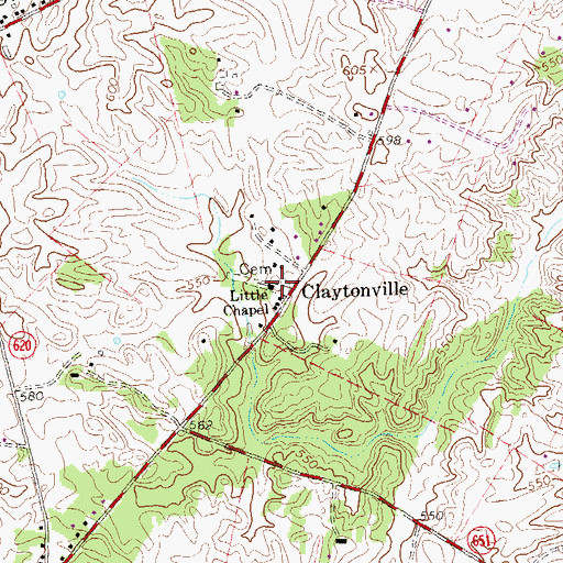 Topographic Map of Little Chapel, VA