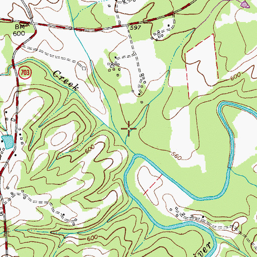 Topographic Map of Little Cherrystone Creek, VA