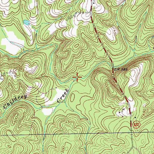 Topographic Map of Little Childrey Creek, VA