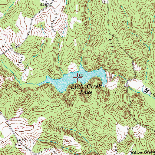Topographic Map of Little Creek Lake, VA