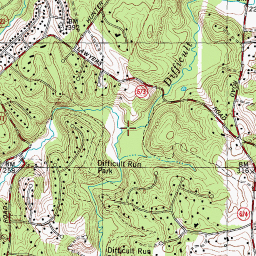 Topographic Map of Little Difficult Run, VA