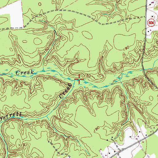 Topographic Map of Little Dorrell Creek, VA