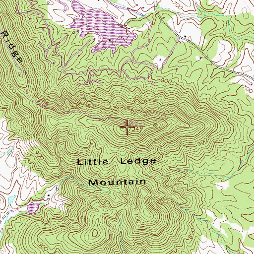 Topographic Map of Little Ledge Mountain, VA