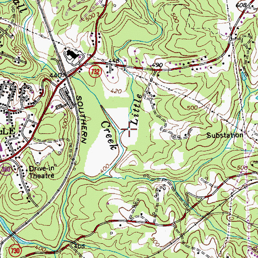 Topographic Map of Little Fall Creek, VA