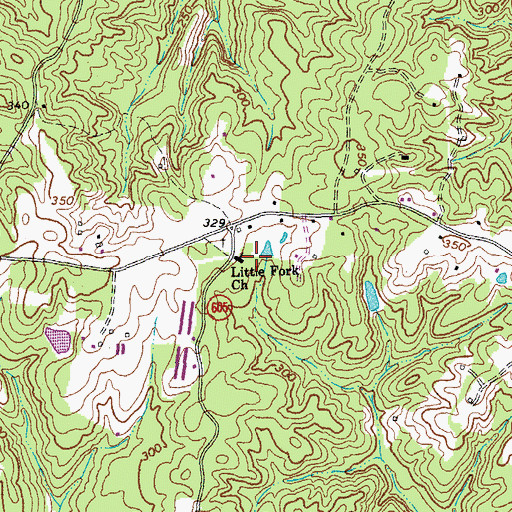 Topographic Map of Little Fork Church, VA