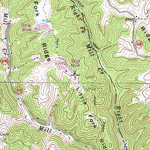 Topographic Map of Little Fork Ridge, VA