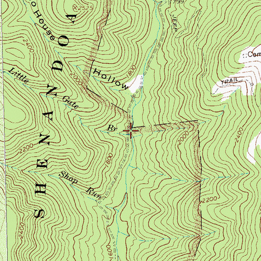 Topographic Map of Little Gate Branch, VA