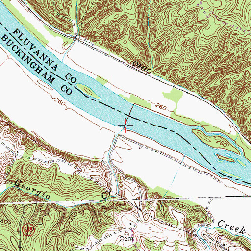 Topographic Map of Little Georgia Creek, VA